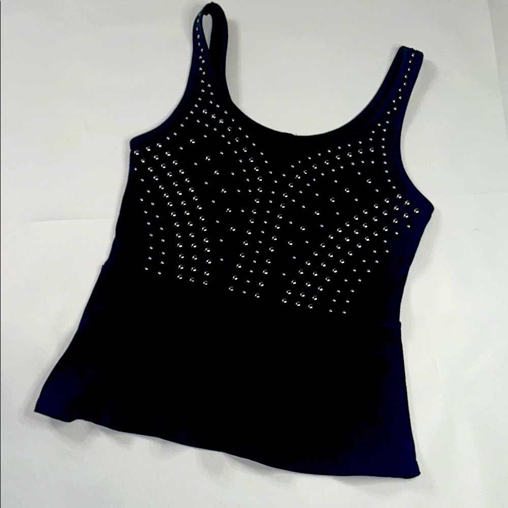 Express Black Studded Peplum Tank Top Women's‎ S